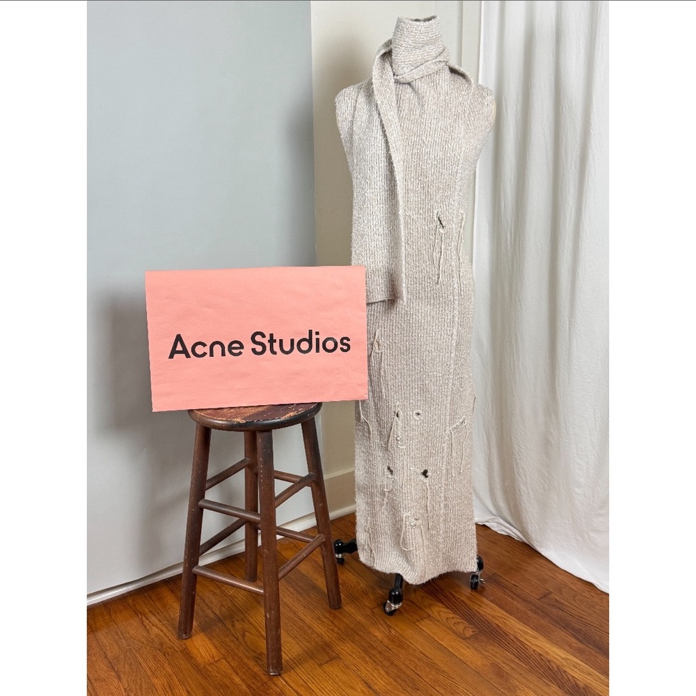 Acne Studios Distressed Ribbed Knit Dress